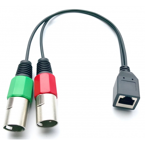 RJ45 female to XLR male x 2 Adapter Cable
